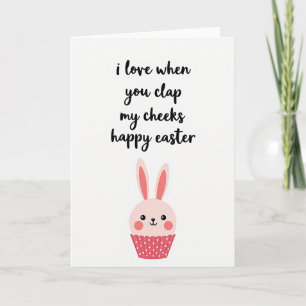Tarjeta de Pascua de aplausos en la mejilla Feliz