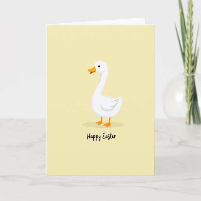Tarjeta de Pascua de Aves Acuáticas Blancas (Anverso)