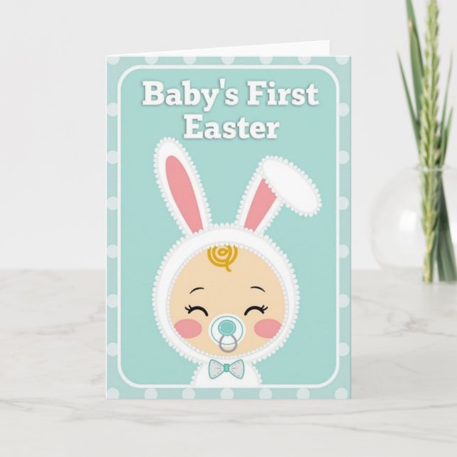 Tarjeta de Pascua de bebé con lunares (Anverso)