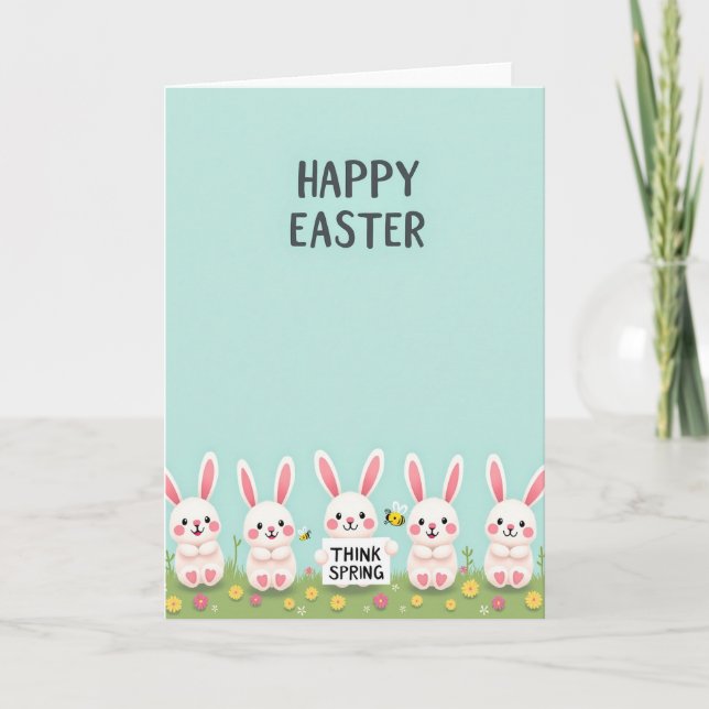 Tarjeta de Pascua de Bugs rayados felices (Anverso)