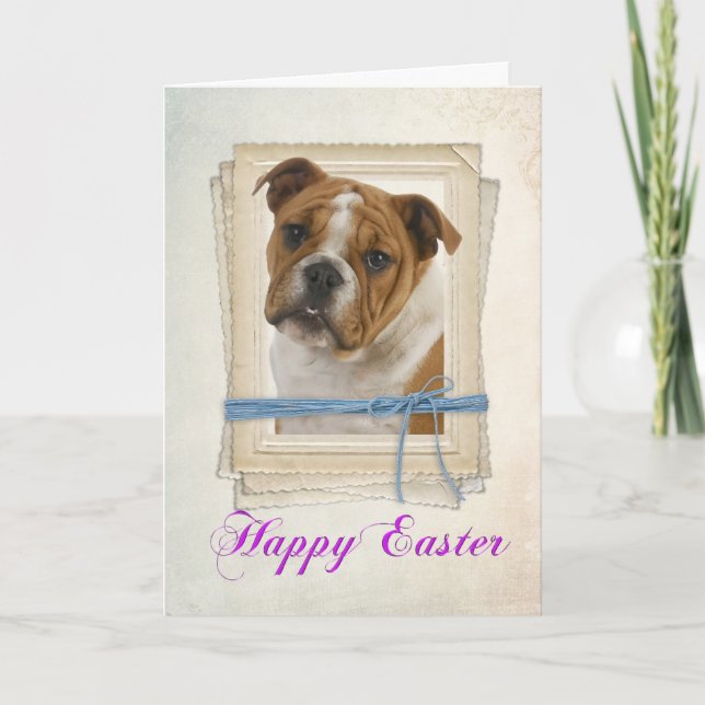 Tarjeta de Pascua de bulldog (Anverso)