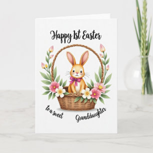 Tarjeta de Pascua de Cesta de Conejo