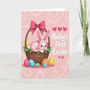 Tarjeta de Pascua de Cesta Ovalada Rayada