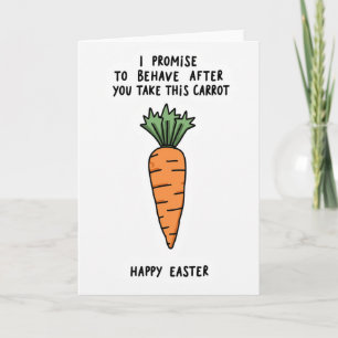 Tarjeta de Pascua de Comportarse por Zanahoria