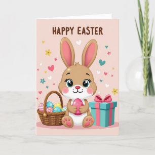 Tarjeta de Pascua de conejito lindo