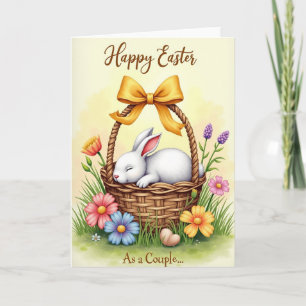Tarjeta de Pascua de Conejo de Primavera en Pareja