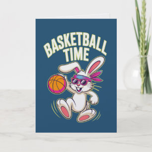 Tarjeta de Pascua de Conejo de Tiempo de Baloncest