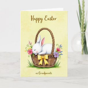 Tarjeta de Pascua de Conejo Durmiendo