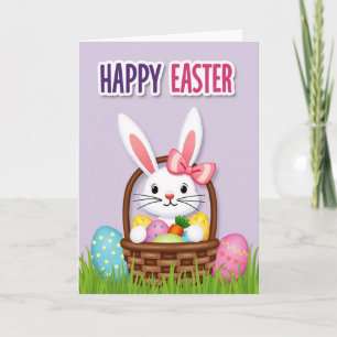 Tarjeta de Pascua de Conejo Feliz Primavera