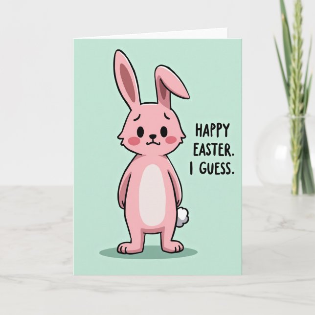 Tarjeta de Pascua de Conejo Reacio (Anverso)