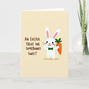 Tarjeta de Pascua de Conejo y Zanahoria