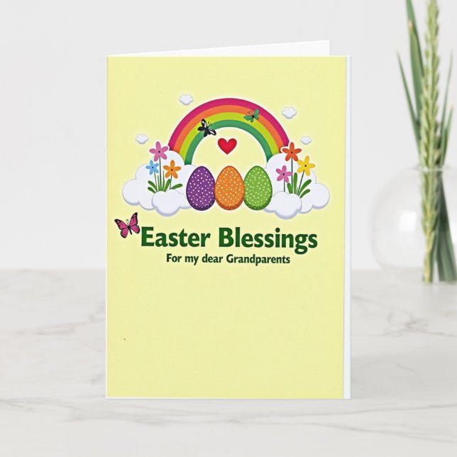 Tarjeta de Pascua de Corazón de Arcoíris (Anverso)