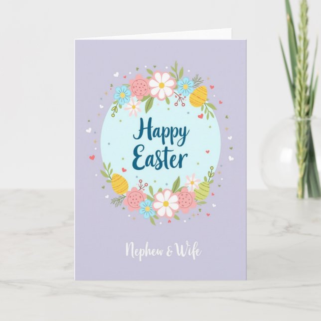 Tarjeta de Pascua de Corazón Floral (Anverso)