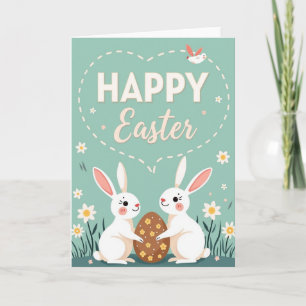 Tarjeta de Pascua de Corazón Punteado