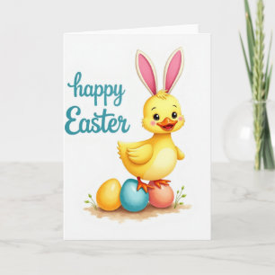 Tarjeta de Pascua de criatura primaveral linda