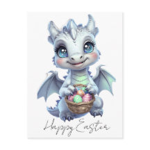 Tarjeta de Pascua de Dragón Feliz