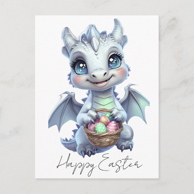 Tarjeta de Pascua de Dragón Feliz (Anverso)
