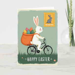 Tarjeta de Pascua de Entrega de Conejito