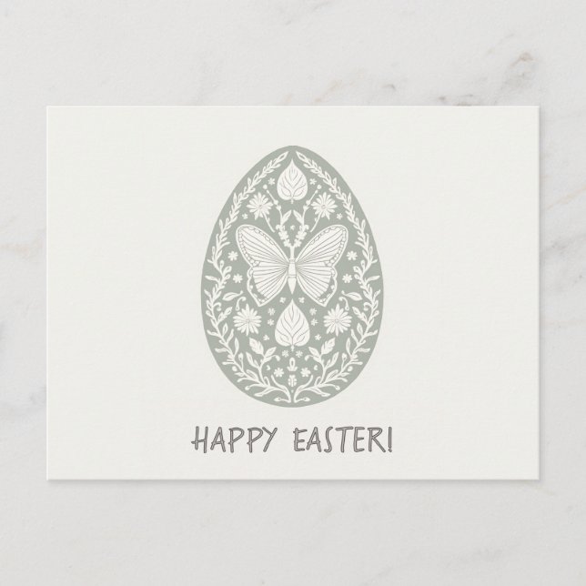 Tarjeta de Pascua de estilo minimalista (Anverso)