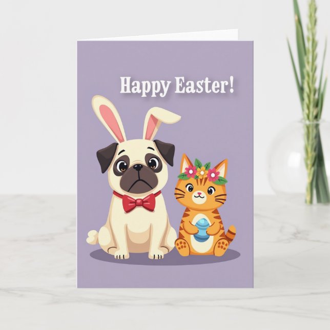 Tarjeta de Pascua de Felino Rayado (Anverso)