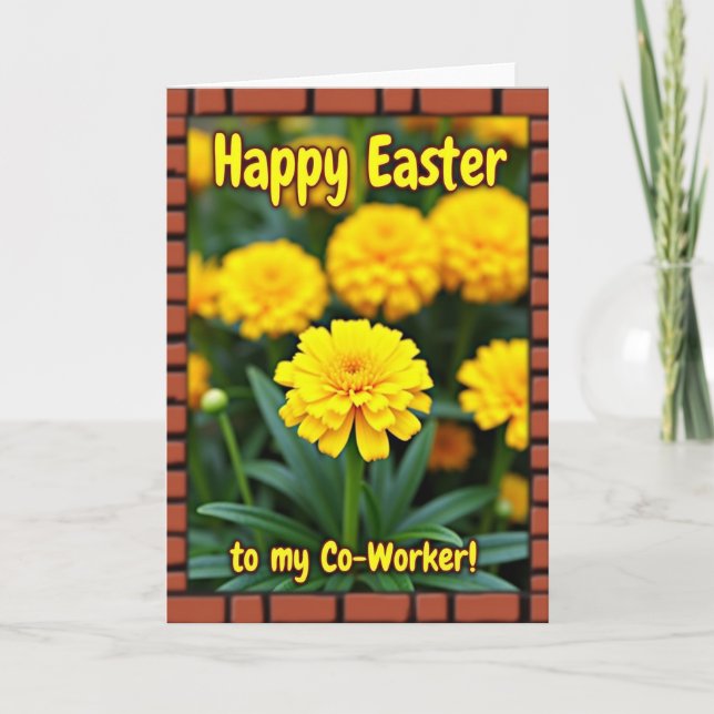 Tarjeta de Pascua de Flor Amarilla Brillante (Anverso)