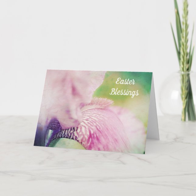 Tarjeta de Pascua de Flor de Iris Suavemente Hermo (Anverso)
