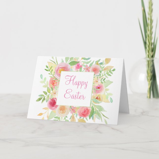 Tarjeta de Pascua de Flores de Agua (Anverso)