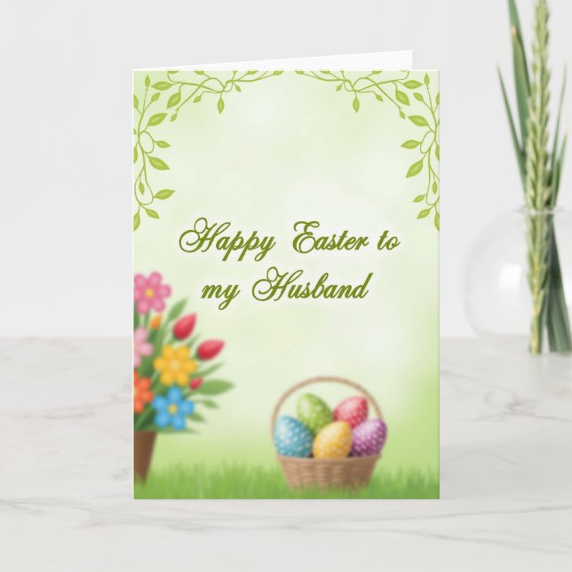 Tarjeta de Pascua de Flores de Primavera (Anverso)