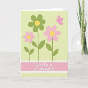 Tarjeta de Pascua de Flores Rosadas