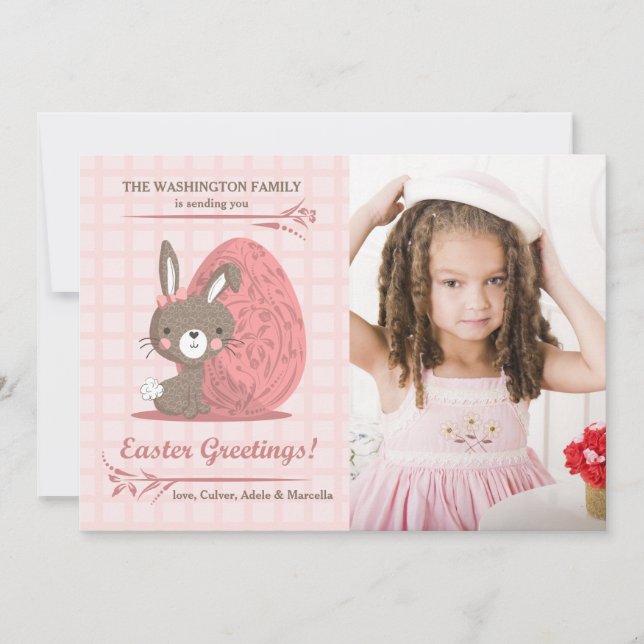 Tarjeta de Pascua de Foto de Perfección Rosa (Anverso)