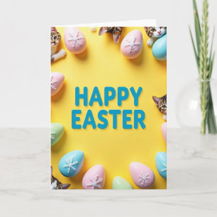 Tarjeta de Pascua de Gatito Rayado