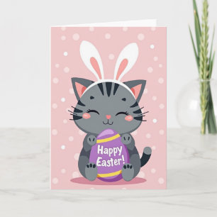 Tarjeta de Pascua de Gato Rayado