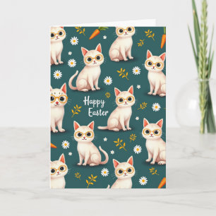 Tarjeta de Pascua de Gatos con Gafas