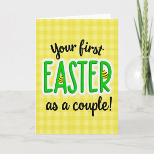 Tarjeta de Pascua de Gingham Amarillo