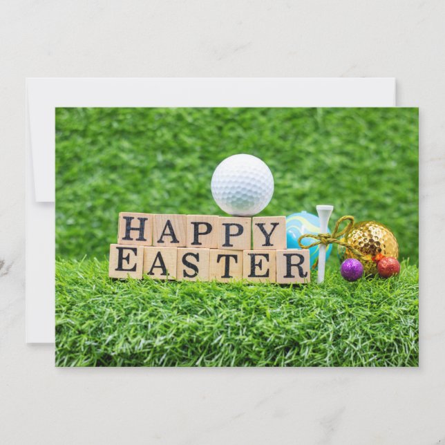 Tarjeta de Pascua de Golf para golfistas (Anverso)