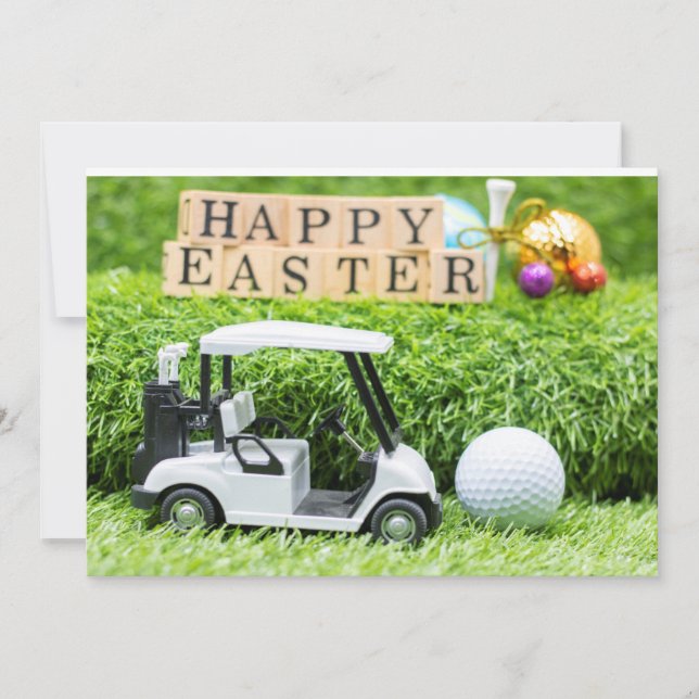 Tarjeta de Pascua de Golf para golfistas (Anverso)