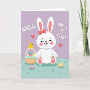 Tarjeta de Pascua de hija con estilo de acuarela