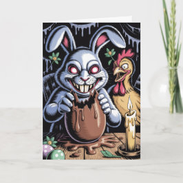 Tarjeta de Pascua de Horror Surrealista Espeluznan