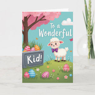 Tarjeta de Pascua de huevo a rayas de primavera