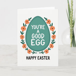 Tarjeta de Pascua de Huevo Bueno Óvalo Verde