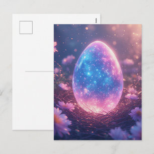 Tarjeta de Pascua de Huevo de Neón Holográfico