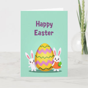 Tarjeta de Pascua de Huevo Gigante Feliz