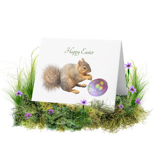 Tarjeta de Pascua de Huevo para Pintar ardillas