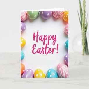 Tarjeta de Pascua de Huevo Pastel Feliz