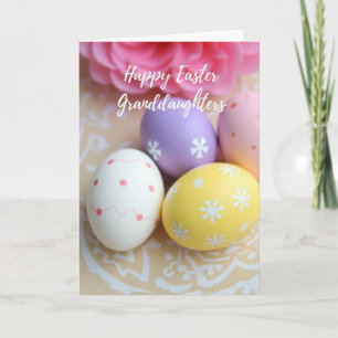 Tarjeta de Pascua de Huevos Pintados para Nietas