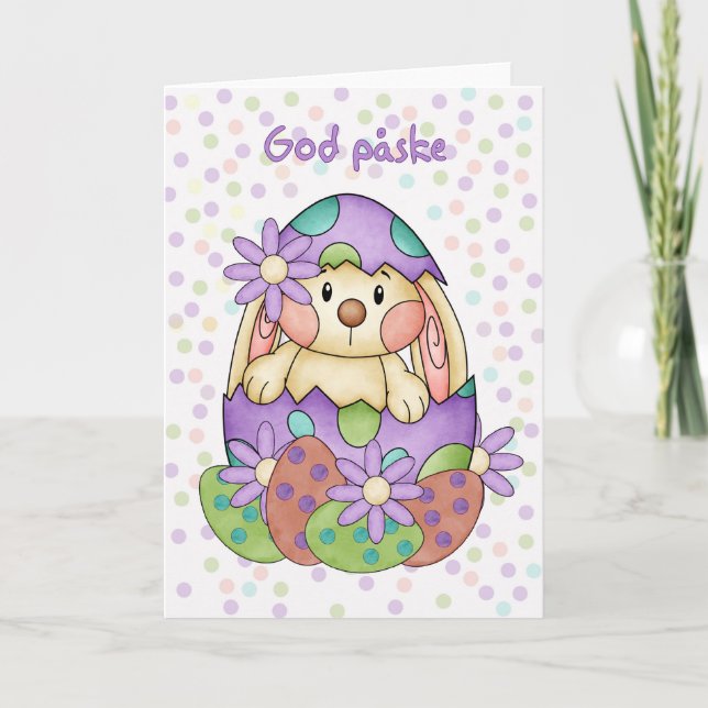 Tarjeta de Pascua de Idioma Danés - Paseo de Dios (Anverso)