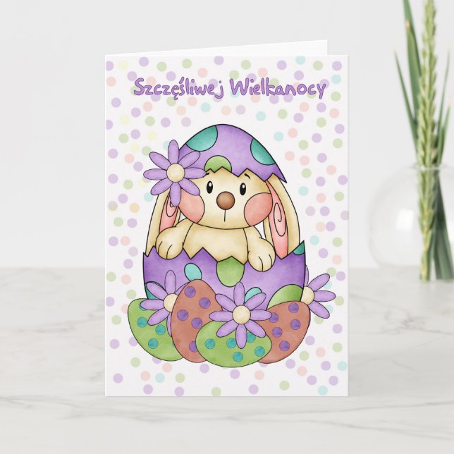 Tarjeta de Pascua de Idioma Polaco - Szczesliwej W (Anverso)