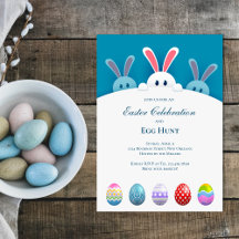 Tarjeta de Pascua de invitación de fiesta de 3 con