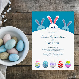 Tarjeta de Pascua de invitación de fiesta de 3 con