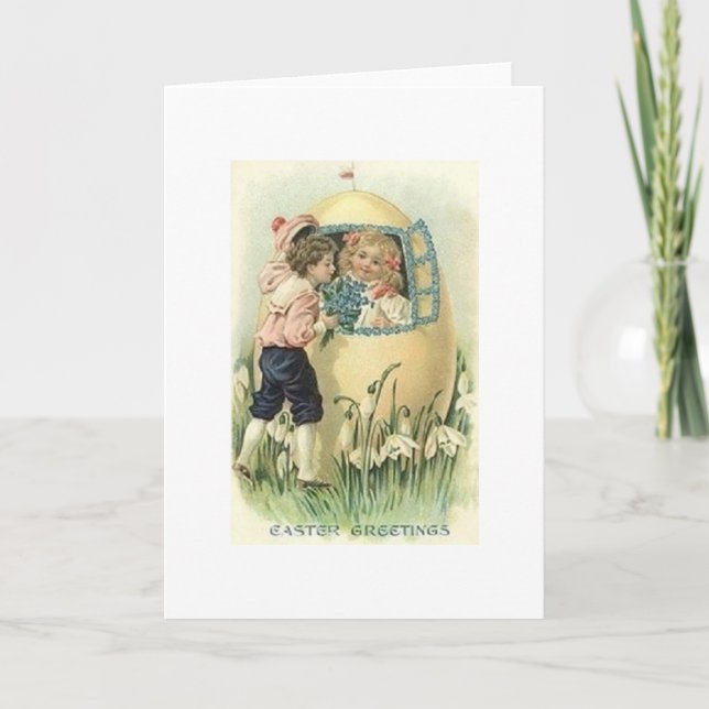 Tarjeta de Pascua de la Casa de Huevo de Semana Sa (Anverso)